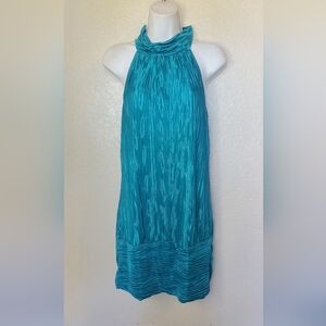 💚5/$25 Moa Moa Teal Halter Neck Sleeveless Mini Cocktail Party Dress